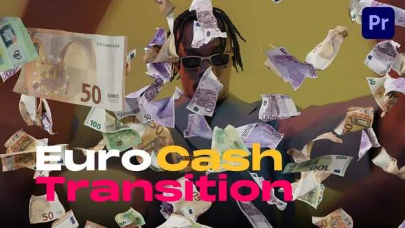 17个纸币欧元现金钞票过渡PR模板下载 Euro Cash Transitions