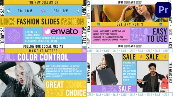 多彩横幅广告动态销售场景时尚品牌服饰促销宣传PR模板 Sale Scenes for Premiere Pro