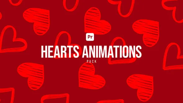 心形背景动画元素循环爱心图形PR模板 Heart Animations Pack for Premiere Pro