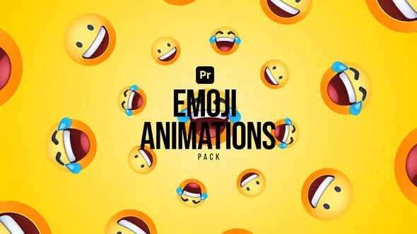 2D卡通表情符号循环动画背景元素PR模板 Emoji Animations Pack for Premiere Pro