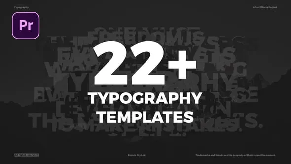 22+简单标题版式预设社交媒体公司视频字幕文本动画PR模板 Typography Presets - Animated Typography