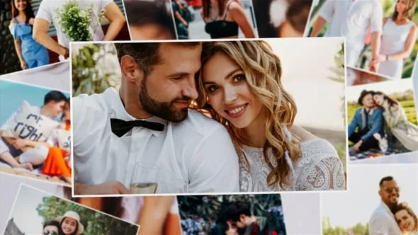 照片幻灯片唯美光效转场展示动画视频相册-PR模板 Photo Slideshow MOGRT