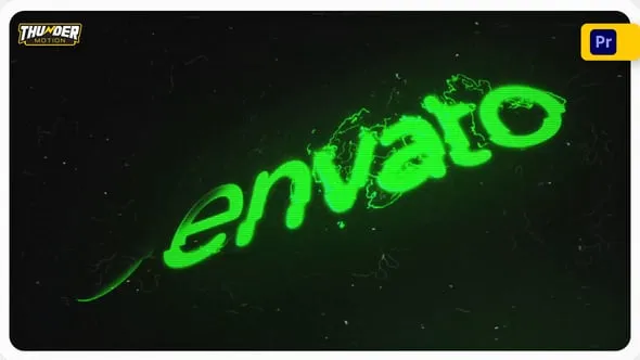 动态科幻复古故障logo闪电般快速标志动画-PR模板 Sci-Fi Retro Glitch Logo Reveal