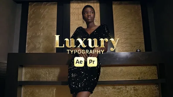 22组奢华金光闪闪宣传文字标题动画视频-AE与PR模板 Luxury Typography