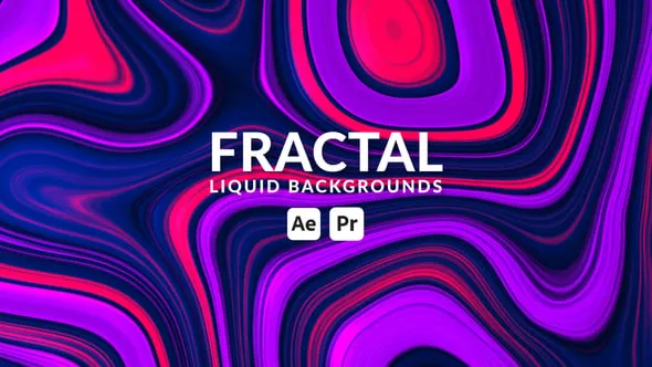 12种创意扭曲炫彩分形液体动画背景AE&PR模板 Fractal Liquid Backgrounds