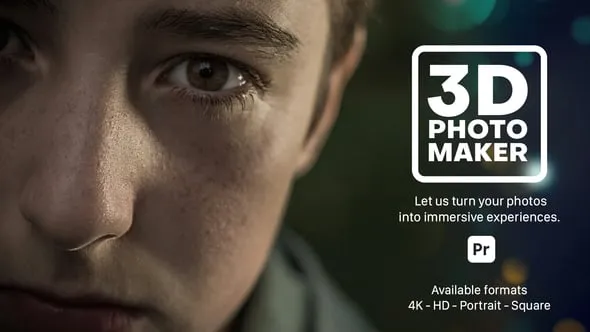 3D照片制作器3D深度图视觉效果PR模板 3D Photo Maker for Premiere Pro