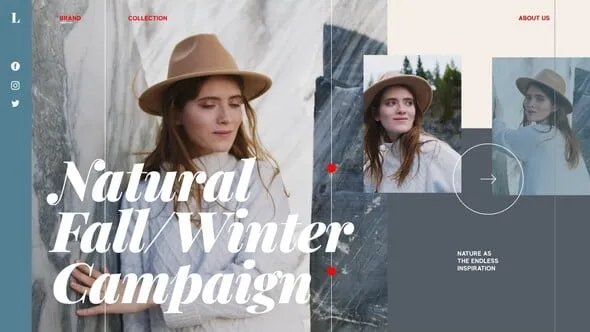 品牌箱包帽子时装搭配商店新品介绍时尚宣传片含垂直手机端展示AE模板 Typographic Fashion Intro