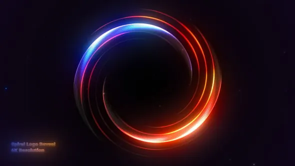 简单发光渐变色螺旋状光效演绎大气动画标志片头AE模版 Spiral Logo Reveal