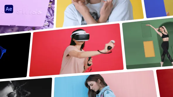 12个多屏幕网格线性过渡分屏效果转场包装AE模版 Multi Screen Grid Transitions