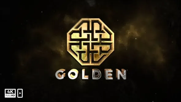 史诗神秘3D金色热浪效果标志LOGO动画AE模版 Gold Logo Reveal