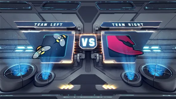 3d战斗工业对比运动标志缓冲器插页过渡电视节目包装转场AE模版 Versus Sport Logo Transtion