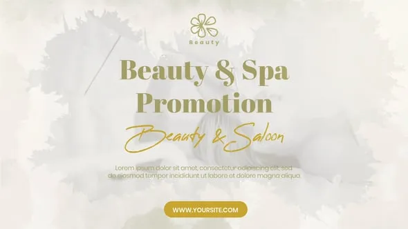 优雅干净水彩画动画效果美容美体养生水疗中心宣传片AE模版 Beauty & Spa Promotion
