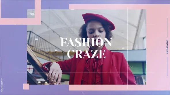 时尚商业活动时装周宣传魅力模特写真电子相册AE模版 Fashion Craze