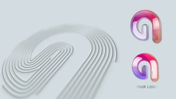 多笔画线条生成动画标志建筑设计数字网络科技公司霓虹光面片头AE模版 Multiple strokes logo reveal