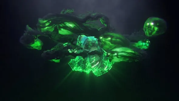 黑暗幽灵骨头粒子特效动画视频片头制作AE模板 Dark Ghost Logo