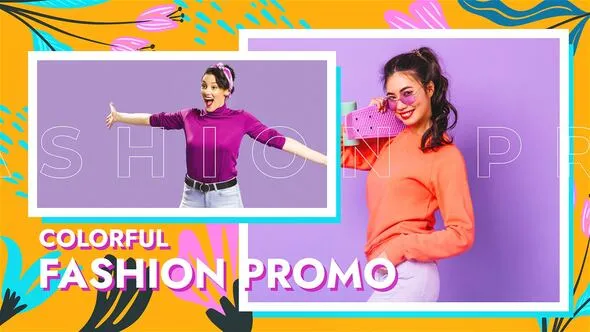 多彩时尚促销宣传视频电商在线直播限时抢购预告片AE模板 Colorful Fashion Promo