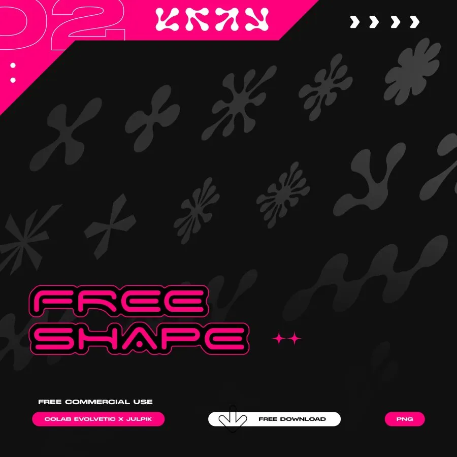 47张科幻时尚抽象艺术图形PNG图片素材 Shape Vol. 002