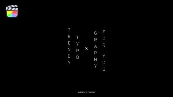 Trendy Titles 12种创意文字标题动画效果4K分辨率FCPX插件