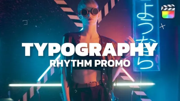 FCPX插件动感快节奏排版动态标题图文动画开场视频模板 Typography Rhythm Promo