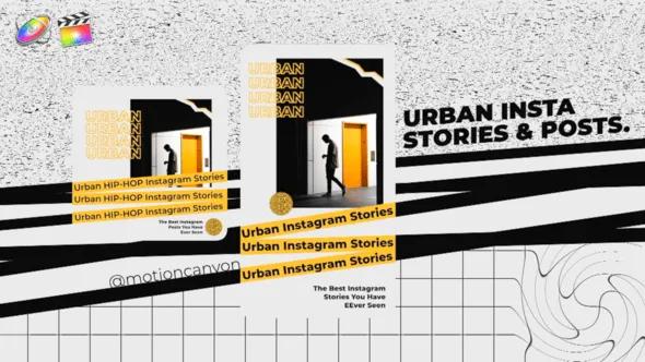 照片博客生活故事体育旅行时尚服装美食短视频模板-FCPX插件 Urban Instagram Stories & Posts