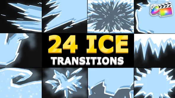 FCPX转场插件24种效果制作北京冬奥会体育项目宣传视频转场过渡 Ice Transitions FCPX