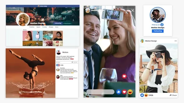 FCPX插件-社交媒体博主帖子画面展示动画效果 Social Media Posts FCPX