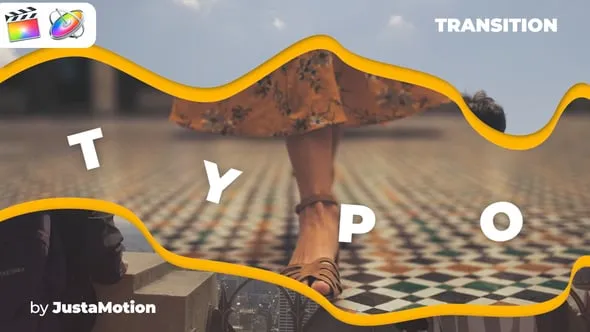 FCPX插件6组图形动画转场节目采访视频博客使用 Typo Transitions