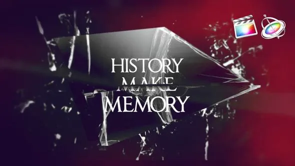 FCPX插件-史诗电影预告片玻璃破碎效果幻灯片动画FCPX插件下载 Broken Glass Epic Trailer