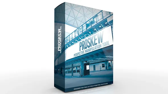 三维透视跟踪屏幕画面反射倾斜倒影特效FCPX插件 Pixel Film Studios – ProSkew