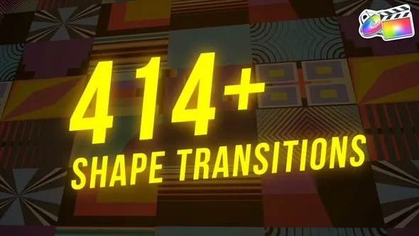 414个扁平化彩色MG图形转场动画预设FCPX插件下载 414+ Shape Transitions
