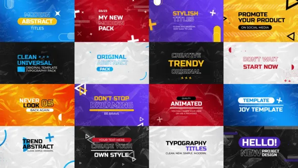 16种动感时尚动态文字标题排版动画FCPX插件下载 Modern Colorful Titles