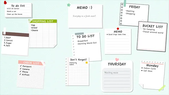 12种记事本备忘录便利贴贴纸动画FCPX插件下载 12 Memo Pads