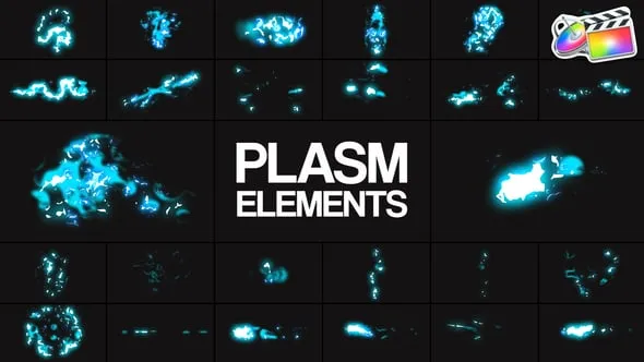 38种炫酷卡通发光等离子能量元素MG动画FCPX插件下载 Plasm Elements