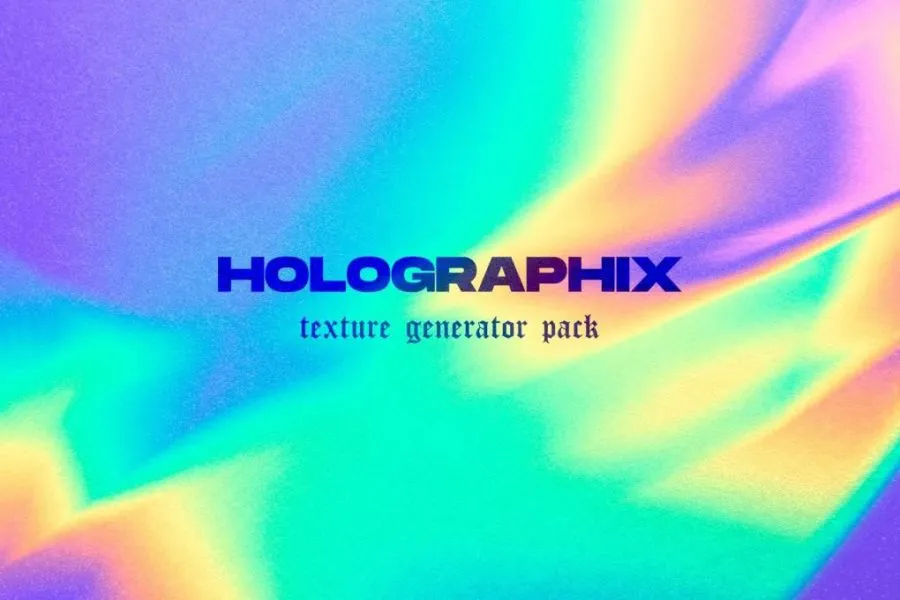 20款高清彩色全息渐变预制贴图纹理PS样式模板渐变素材 Holographix Texture Generator