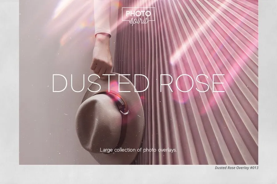40张优美复古玫瑰粉金尘埃粒子艺术设计照片叠加图片素材 Dusted Rose Overlays