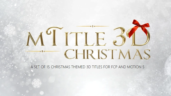15个圣诞节日主题3D三维文字标题动画预设FCPX插件下载 motionVFX – mTitle 3D Christmas