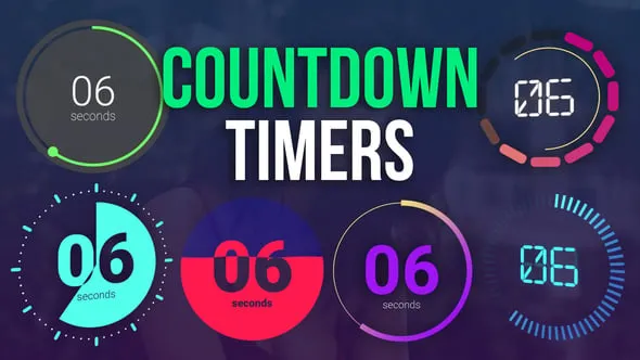 6组图形秒表计时器数字倒计时动画FCPX插件下载 Countdown Timer Toolkit