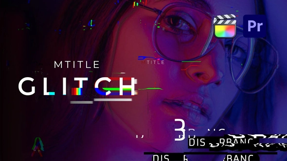 30种科技感信号故障干扰毛刺损坏文字标题动画预设FCPX插件 motionVFX – mTitle Glitch