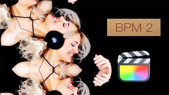 55种故障闪烁镜像干扰抖动万花筒音乐节拍视觉特效FCPX插件 BPM 2