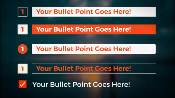 重点要点摘要提示标注指示线字幕条动画FCPX插件下载 Callouts & Bullet Points