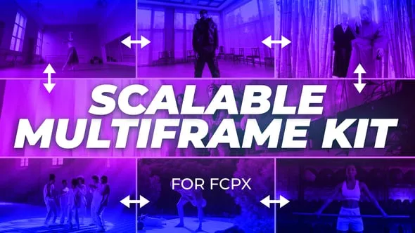 网格分屏视频多画面效果组合动画FCPX插件 Scalable Multiframe Kit