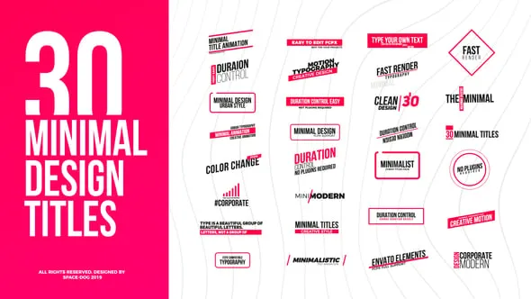 30种迷你简洁设计文字标题动画FCPX插件 30 Minimal Design Titles