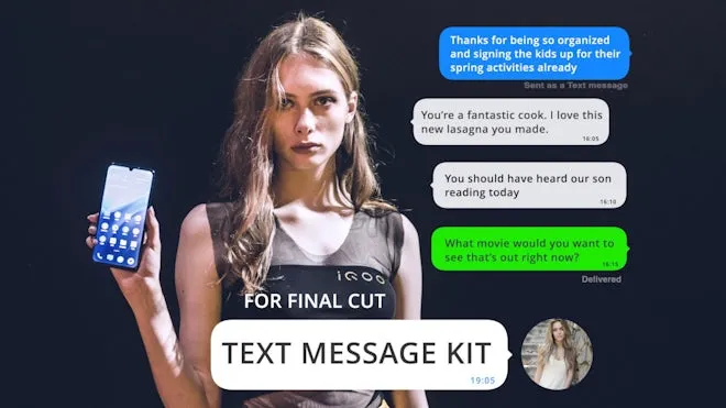 8种手机短信对话聊天弹窗动画FCPX插件 Text Message Kit