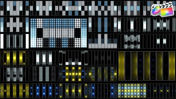 30个音乐演唱会迪斯科舞厅背景LED闪烁灯光动画FCPX插件 Disco Backgrounds