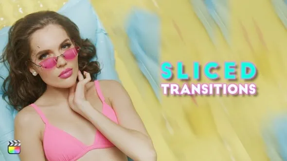 60个时尚动态图形切片分割转场预设FCPX插件 Sliced Transitions