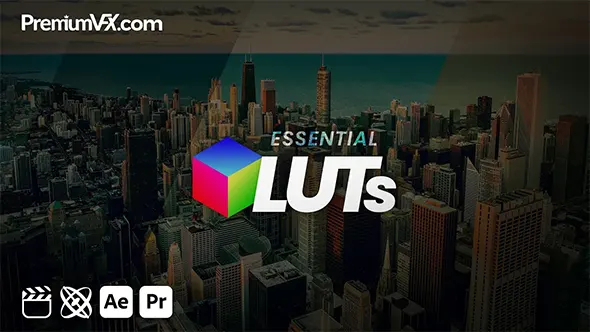 75组基本常用时尚电影Vlog视频调色滤镜AE/PR/FCPX插件 PremiumVFX – Essential LUTs