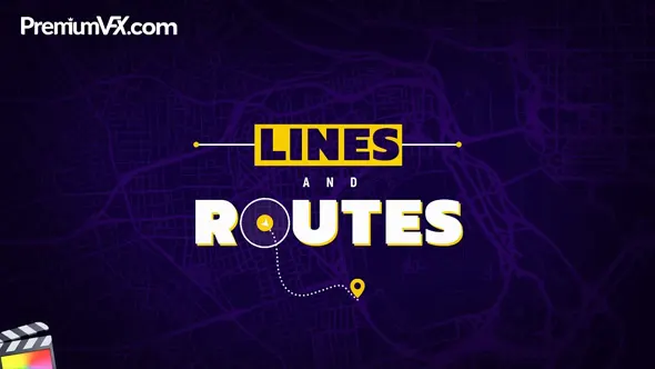 40个旅行路线图地图标注动画FCPX插件 PremiumVFX – Lines and Routes