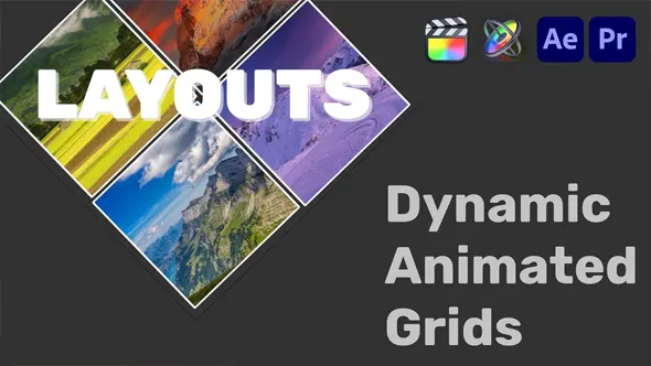 AE/PR预设+FCPX插件-130多种高级网格画中画照片相册拼贴动画编辑工具 Reckon Layouts