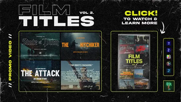 20组创意史诗电影文字标题排版视觉设计效果模板AE/PR/PS模板/FCPX插件 Tropic Colour – Film Titles Vol.2