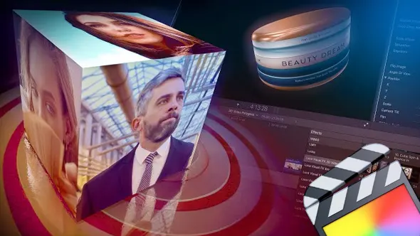 18种三维空间贴图多边形透视旋转视频展示动画FCPX插件 Luca Visual FX – 3D Video Polygons